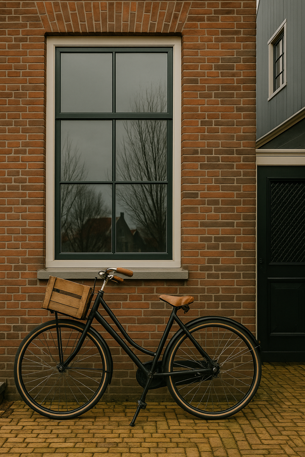 Fiets bij een bakstenen muur